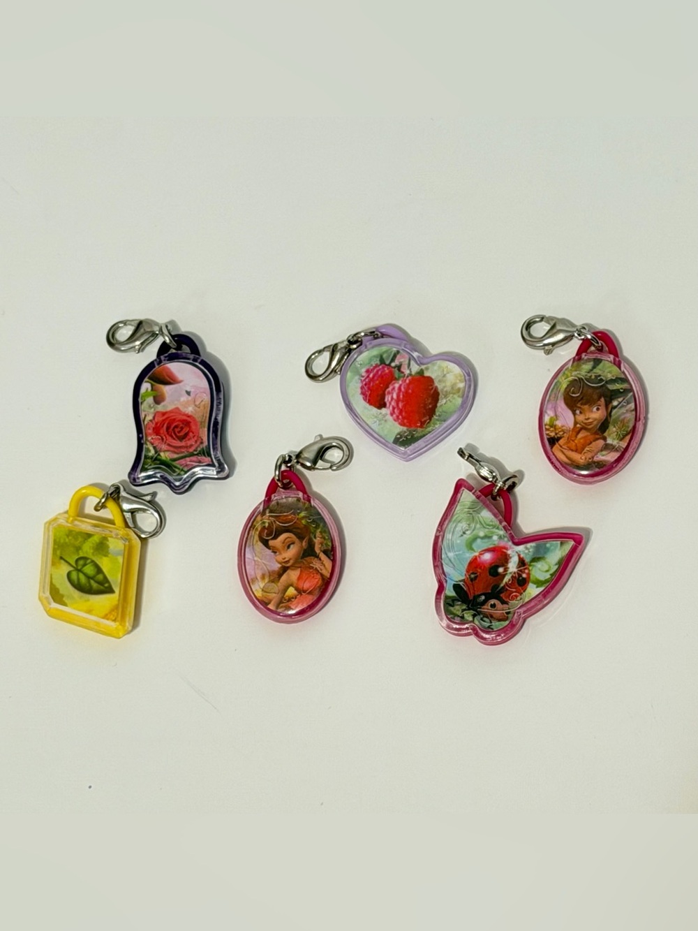 Disney Fairies Pixie Hollow Clickables Fairy Charms Fawn & Rosetta 6pc